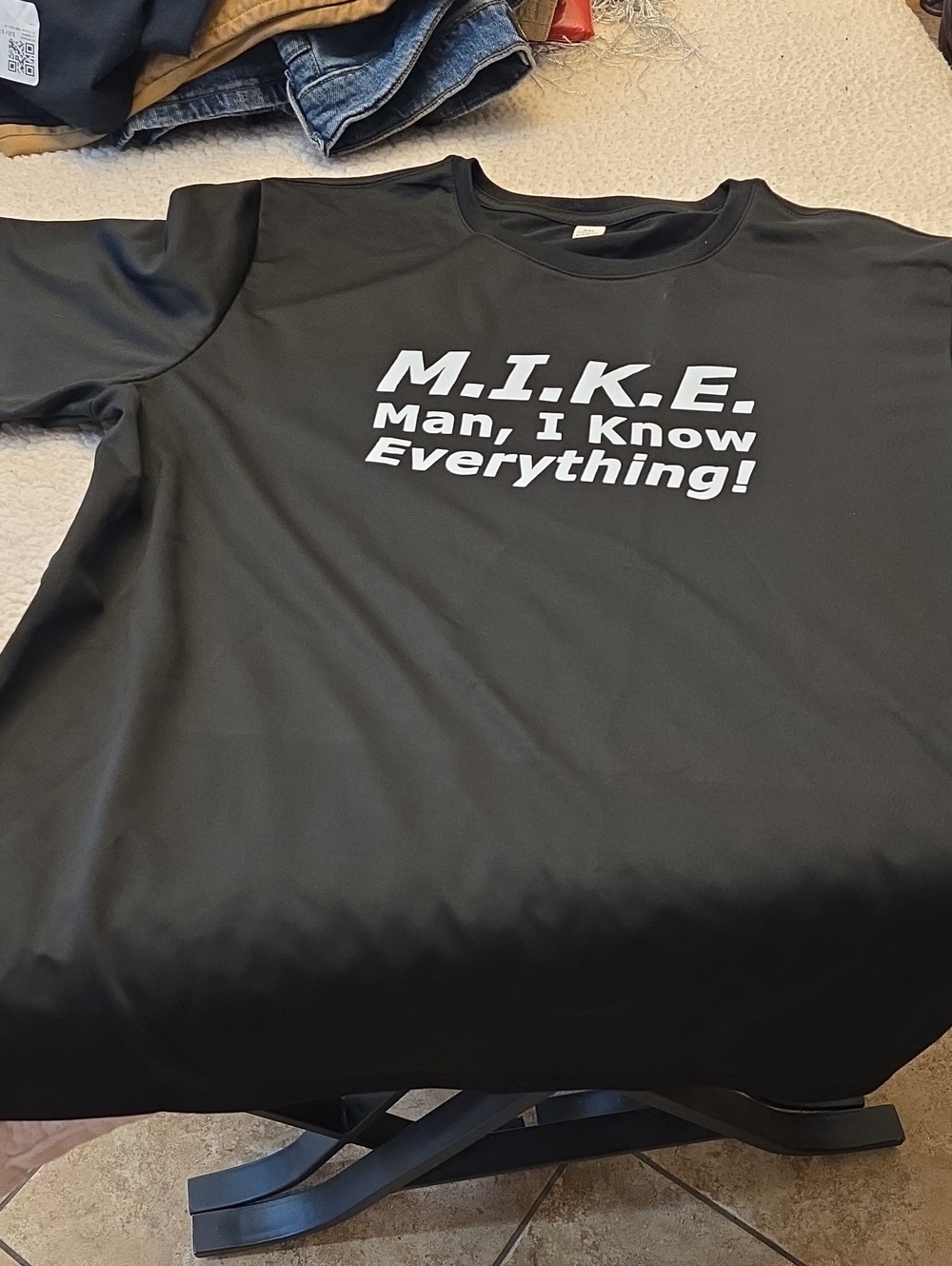 Black Graphic Tee - "M.I.K.E. Man, I Know Everything!"